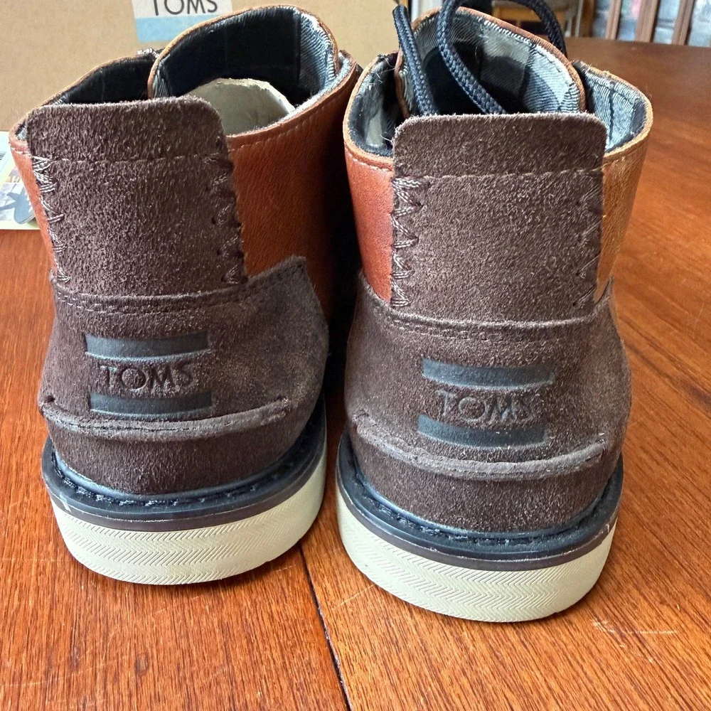 TOMS Men Chukka Waterproof Brown Leather Boots 10009188 Sz 9 NEW Workwear Rugged